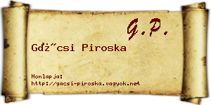 Gácsi Piroska névjegykártya